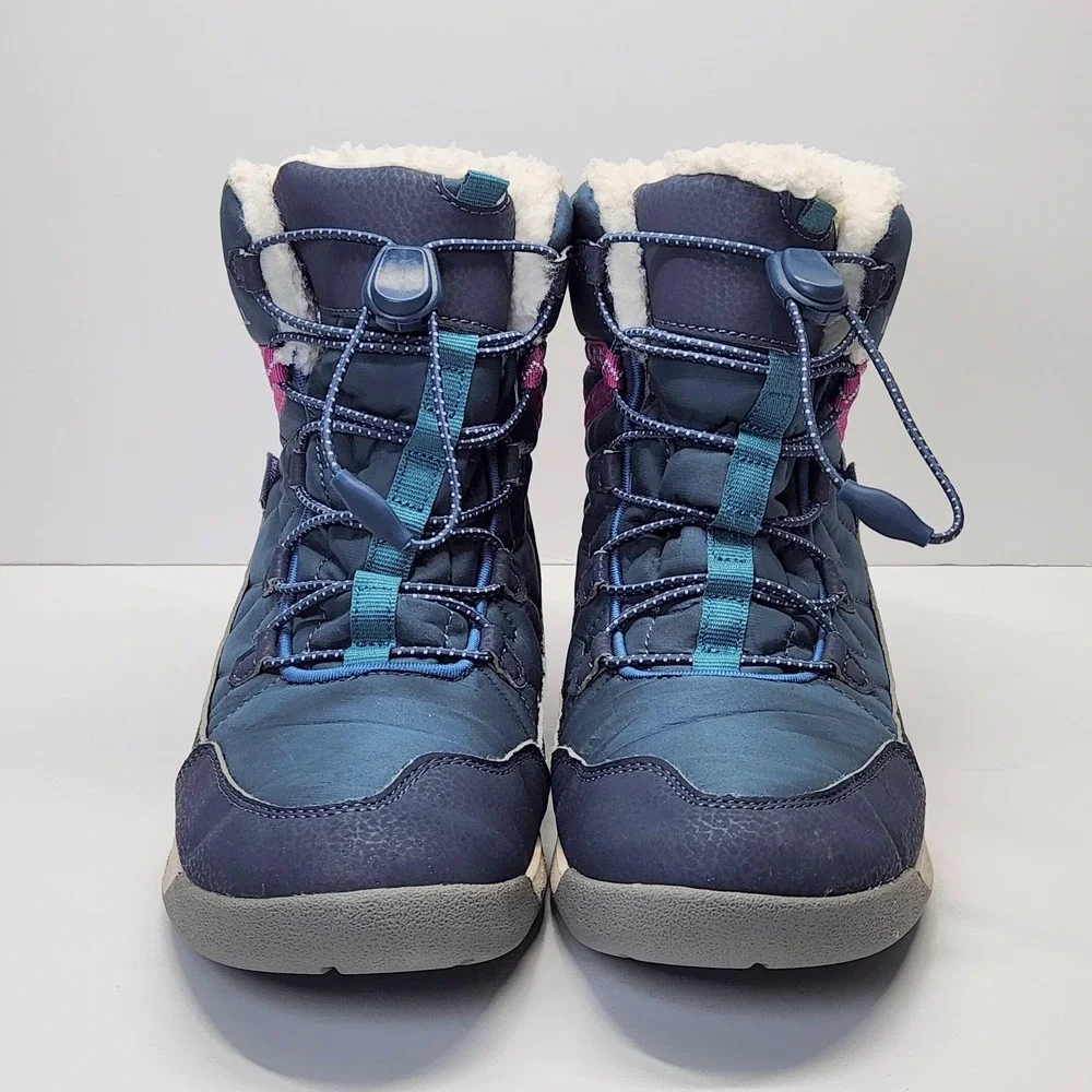 Merrell Boots Girls Size 6 Blue Waterproof Insulated Fur Winter Snow MK166125